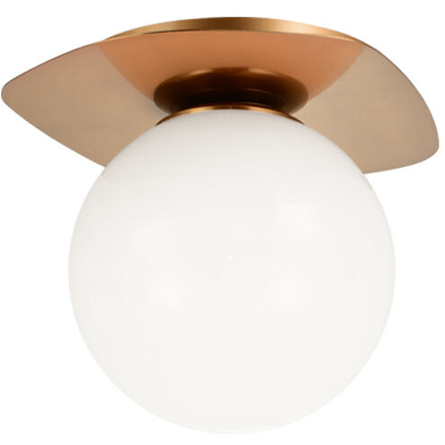 Razz 1 Light 6.38 inch Aged Gold Brass Flush Mount Ceiling Light