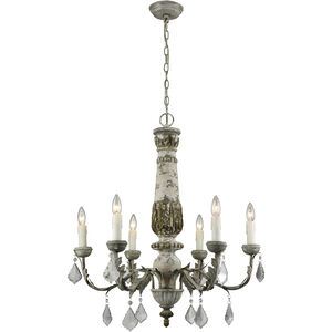 Genevieve 6 Light 28 inch Aged Gray Chandelier Ceiling Light