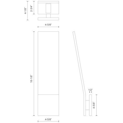 Nevis LED 18.13 inch Graphite Exterior Wall Sconce