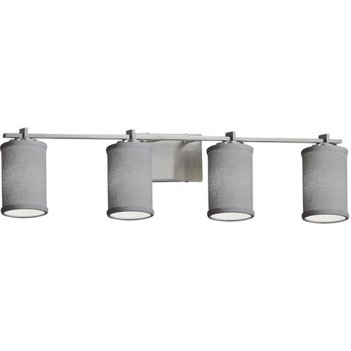 Textile 34 inch Brushed Nickel Bath Bar Wall Light