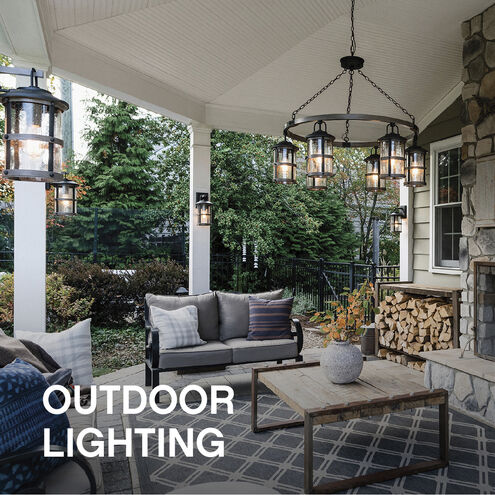 Mist Outdoor Wall Mount Lantern in Satin Black, Medium