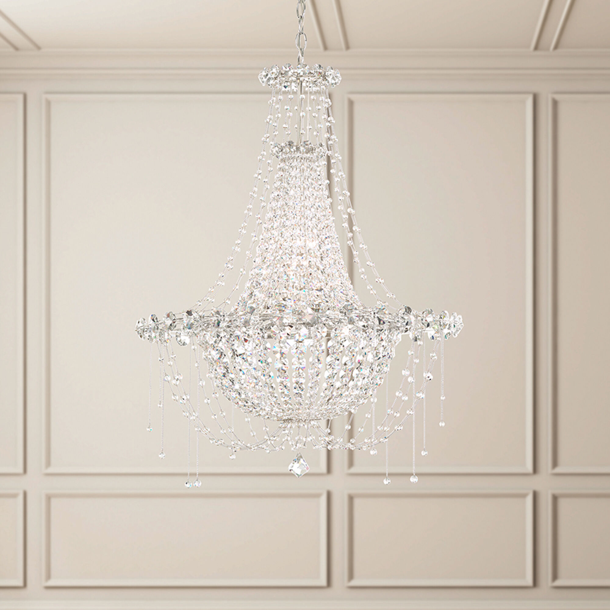 Chrysalita 6 Light 25 inch Polished Stainless Steel Chandelier Ceiling Light in Spectra