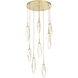 Rock Crystal LED 26.2 inch Gilded Brass Chandelier Ceiling Light in 3000K LED, Chilled Amber, Round Multi-Port