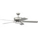Pro Plus 112 52 inch Brushed Satin Nickel with Brushed Nickel/Greywood Blades Contractor Ceiling Fan, Slim