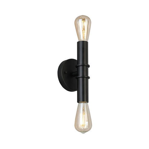 Drucker 2 Light 5 inch Black Bath Vanity Wall Light