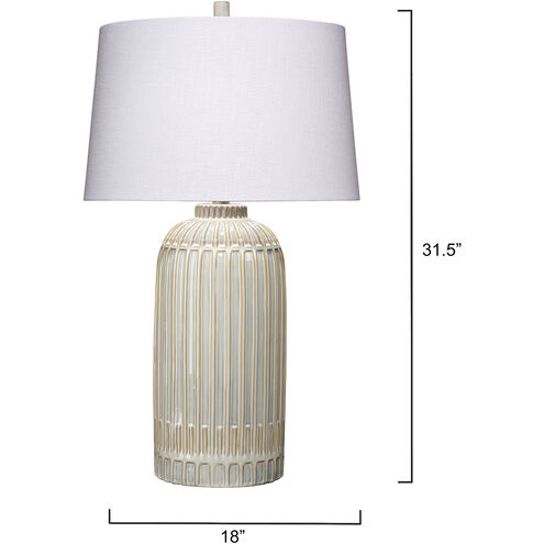 Aligned 31.5 inch White and Blue Patterned Ceramic Table Lamp Portable Light