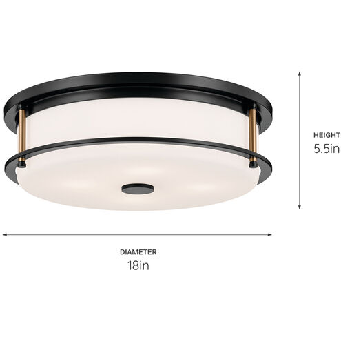 Brit LED 18 inch Black and Champagne Bronze Flush Mount Ceiling Light