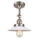 Franklin Restoration Halophane LED 8.5 inch Brushed Satin Nickel Sconce Wall Light in Matte White Halophane Glass, Franklin Restoration