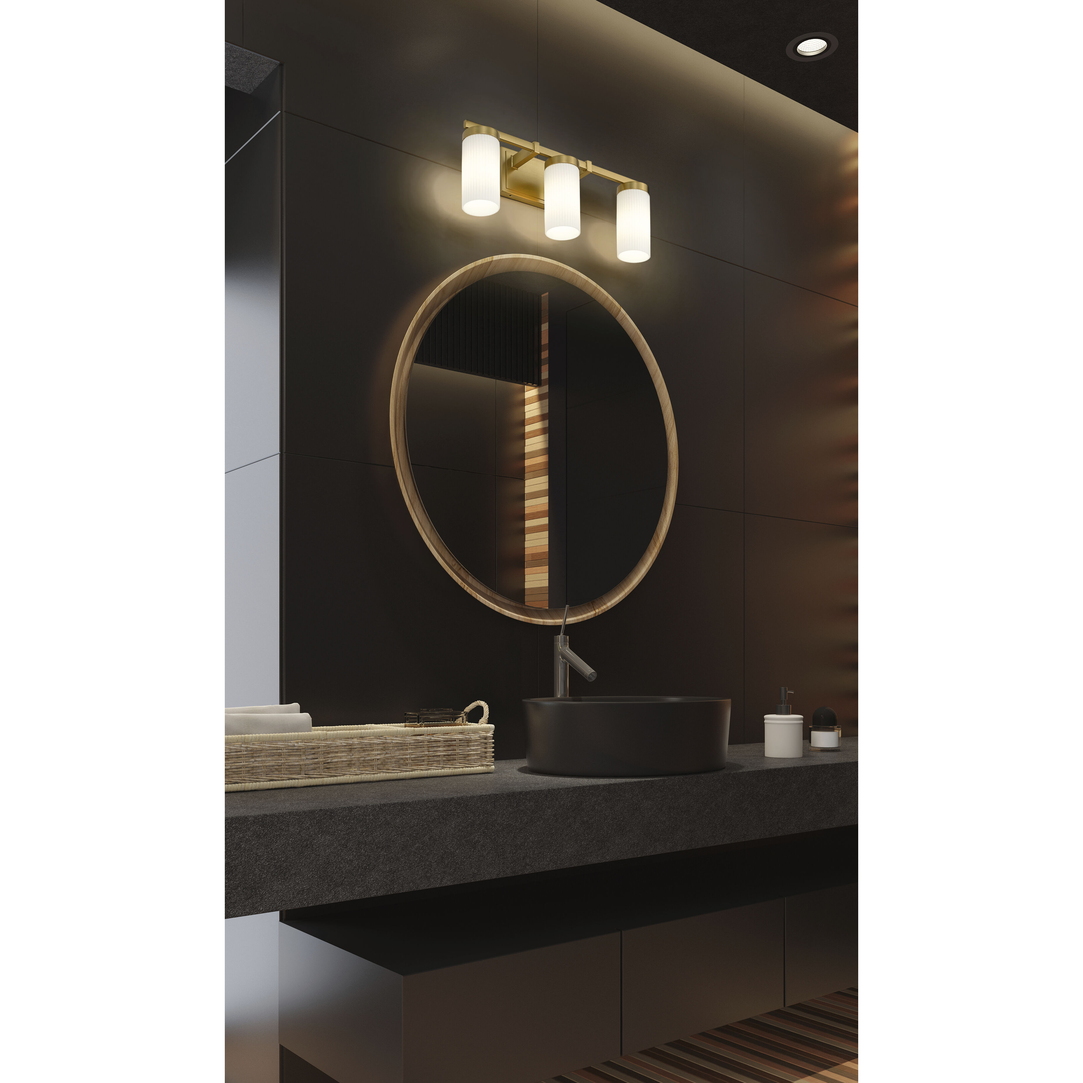 Danica 3 Light 20.5 inch Modern Gold Bath Vanity Light Wall Light