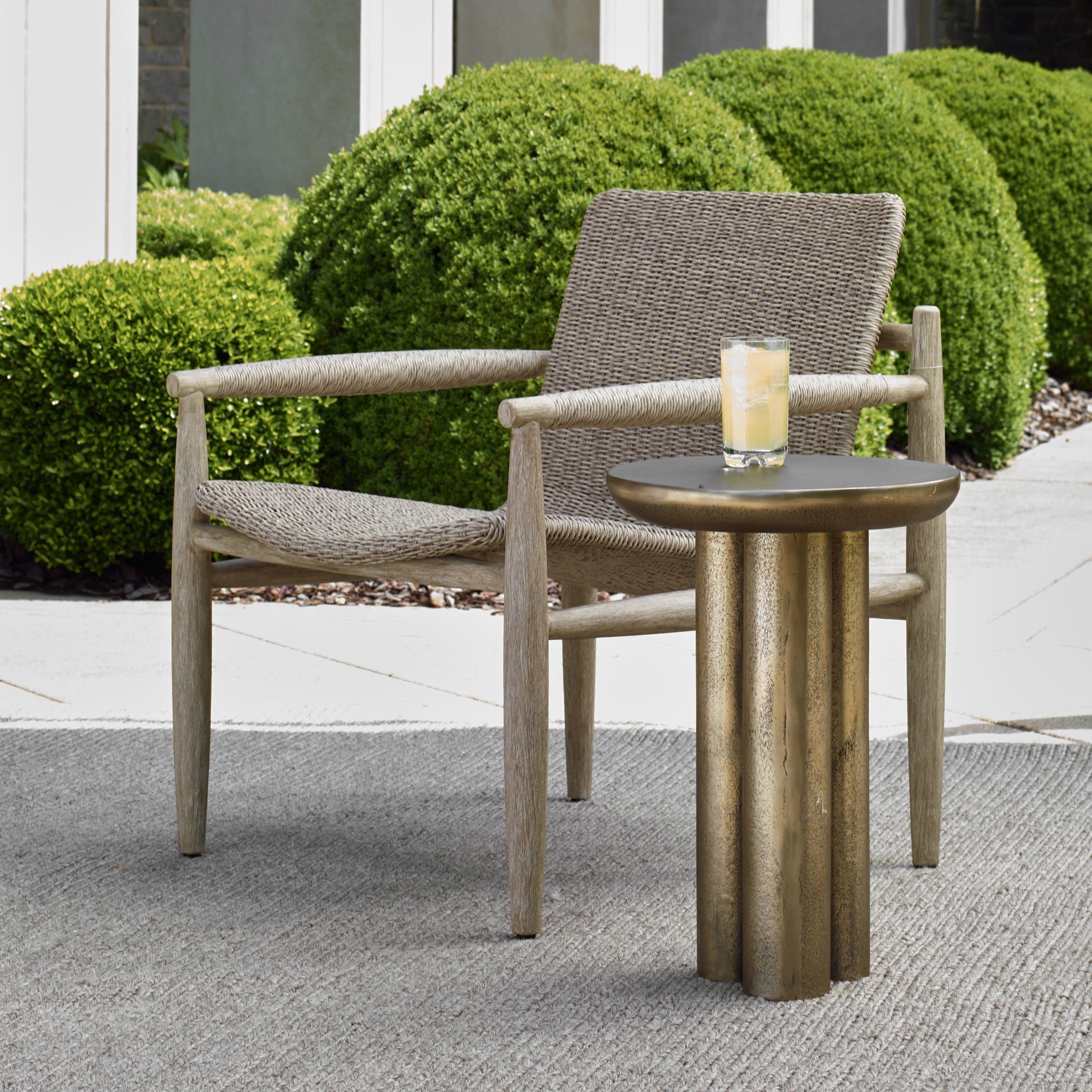 Thorp 22 X 15 inch Antique Brass Outdoor Accent Table