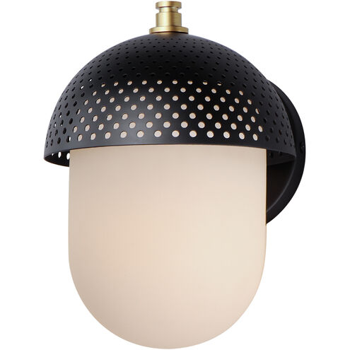 Perf Outdoor 1 Light 11 inch Black / Gold Outdoor Wall Mount