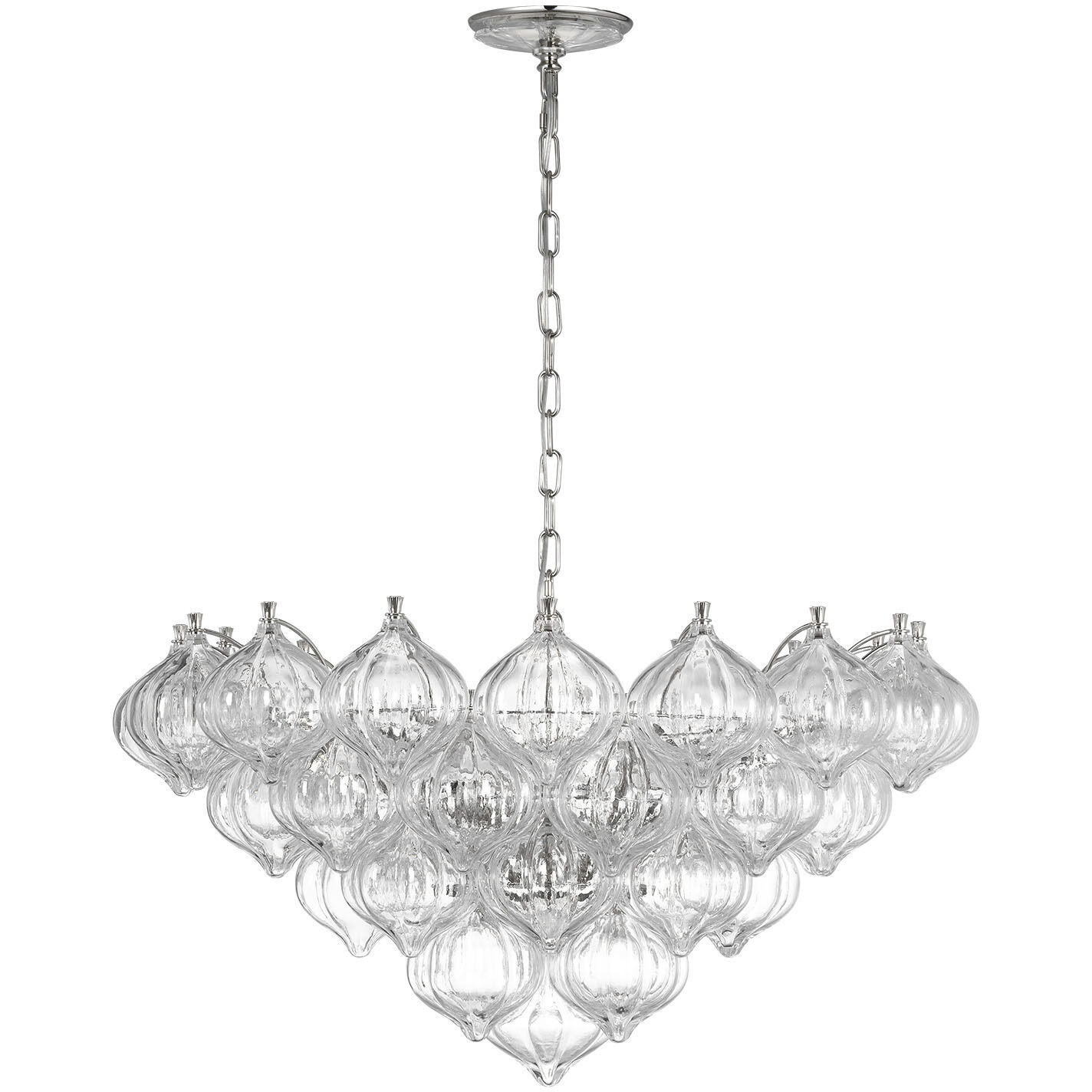 Julie Neill Caselli LED 35.5 inch Polished Nickel Basket Chandelier Ceiling Light