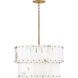 Simone LED 24 inch Burnished Gold Chandelier Ceiling Light in Alabaster, Drum