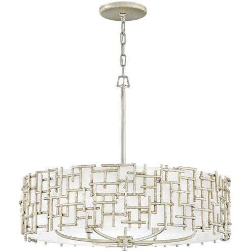 Farrah LED 28 inch Silver Leaf Chandelier Ceiling Light