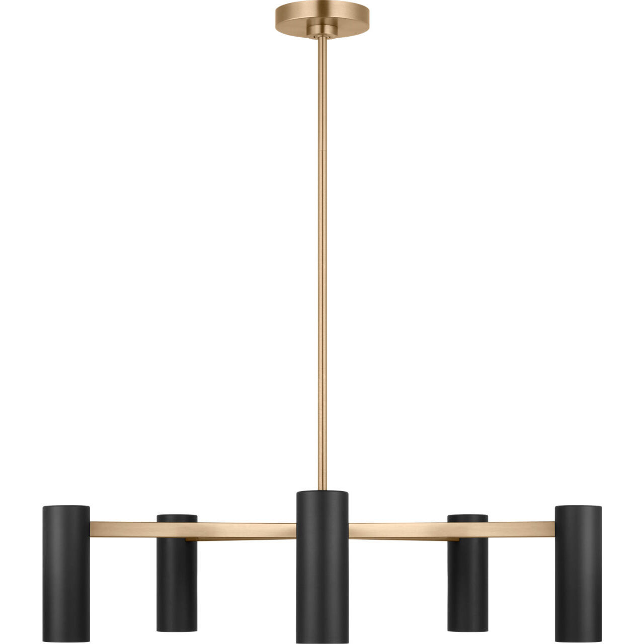 Zentro 5 Light 29 inch Satin Brass Chandelier Ceiling Light in Standard