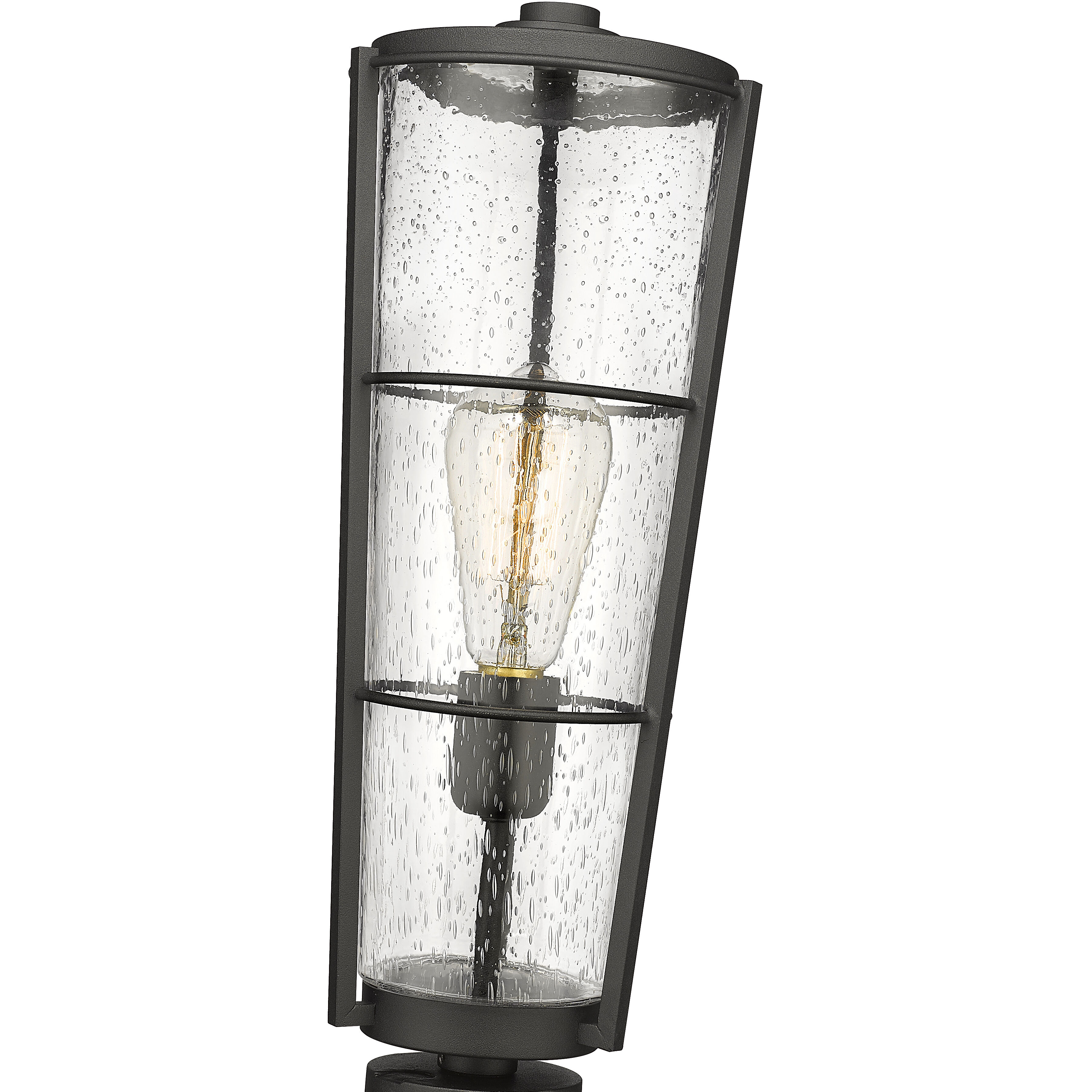 Helix 1 Light 21.25 inch Black Outdoor Pier Mounted Fixture