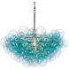Bubbles 1 Light 27.5 inch Aqua Chandelier Ceiling Light in Brushed Nickel, Aqua Glass