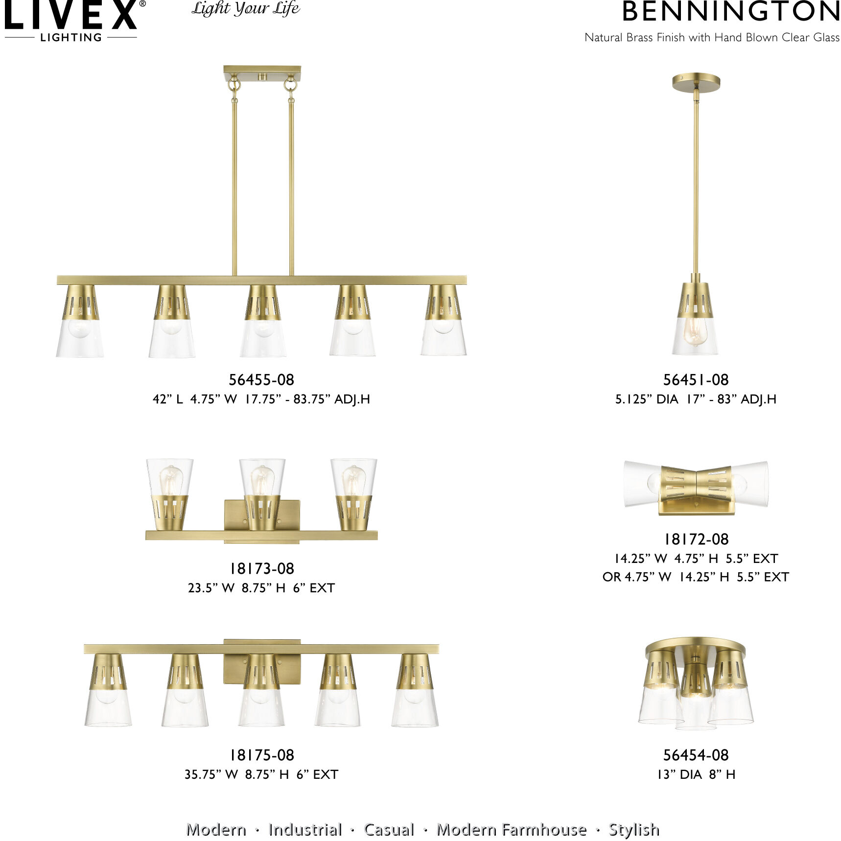 Bennington 1 Light 5.13 inch Natural Brass Mini Pendant Ceiling Light