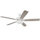 Super Pro 119 60 inch White with White/Washed Oak Blades Contractor Ceiling Fan, Pan
