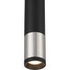 Wand LED 1 inch Coal With Brushed Nickel Mini Pendant Ceiling Light