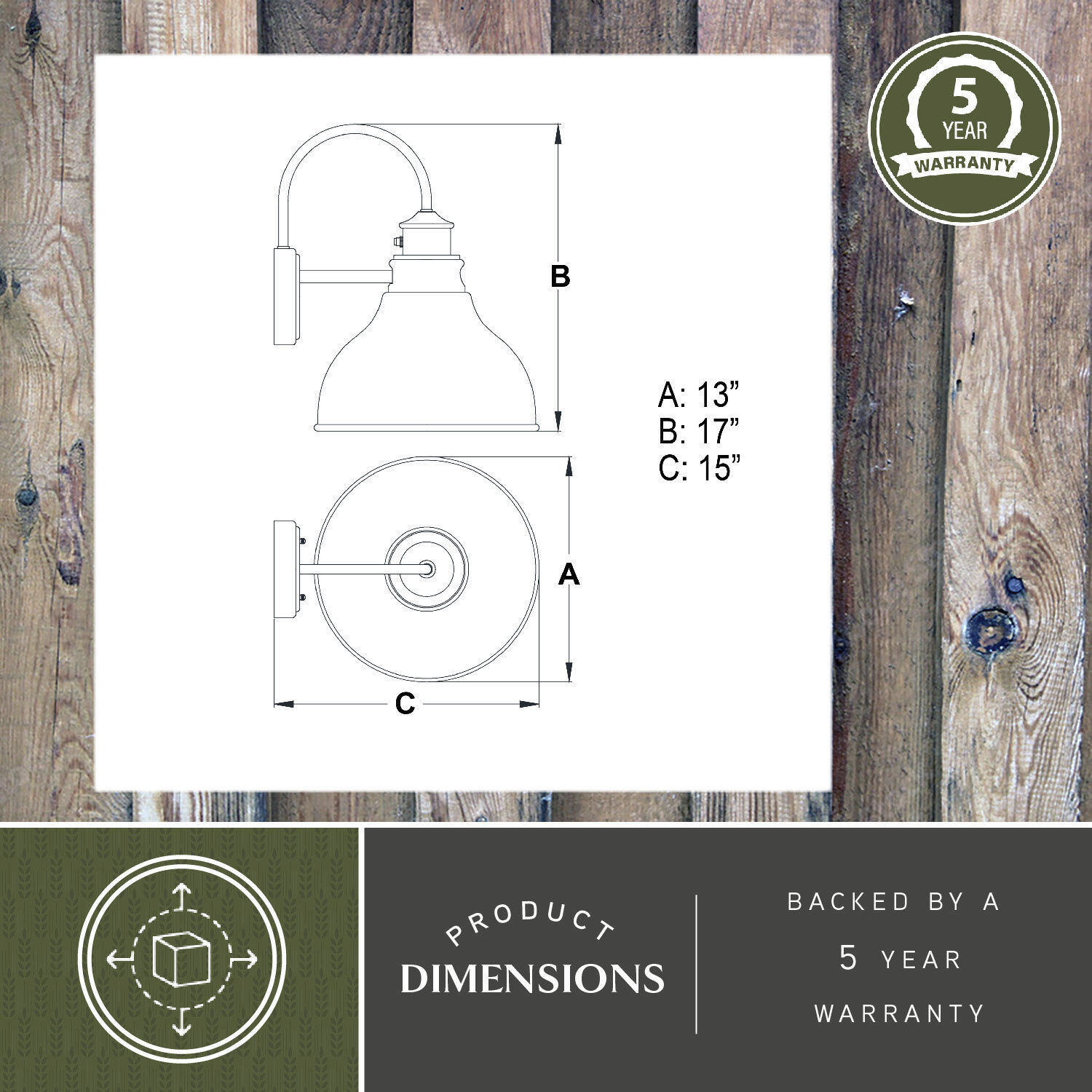 Delano LED 17 inch Oil Burnished Bronze and Light Gold Outdoor Wall