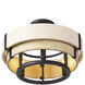 Blonde Moment 3 Light 16.5 inch Matte Black and Honey with Medium Oak Semi-Flush Ceiling Light