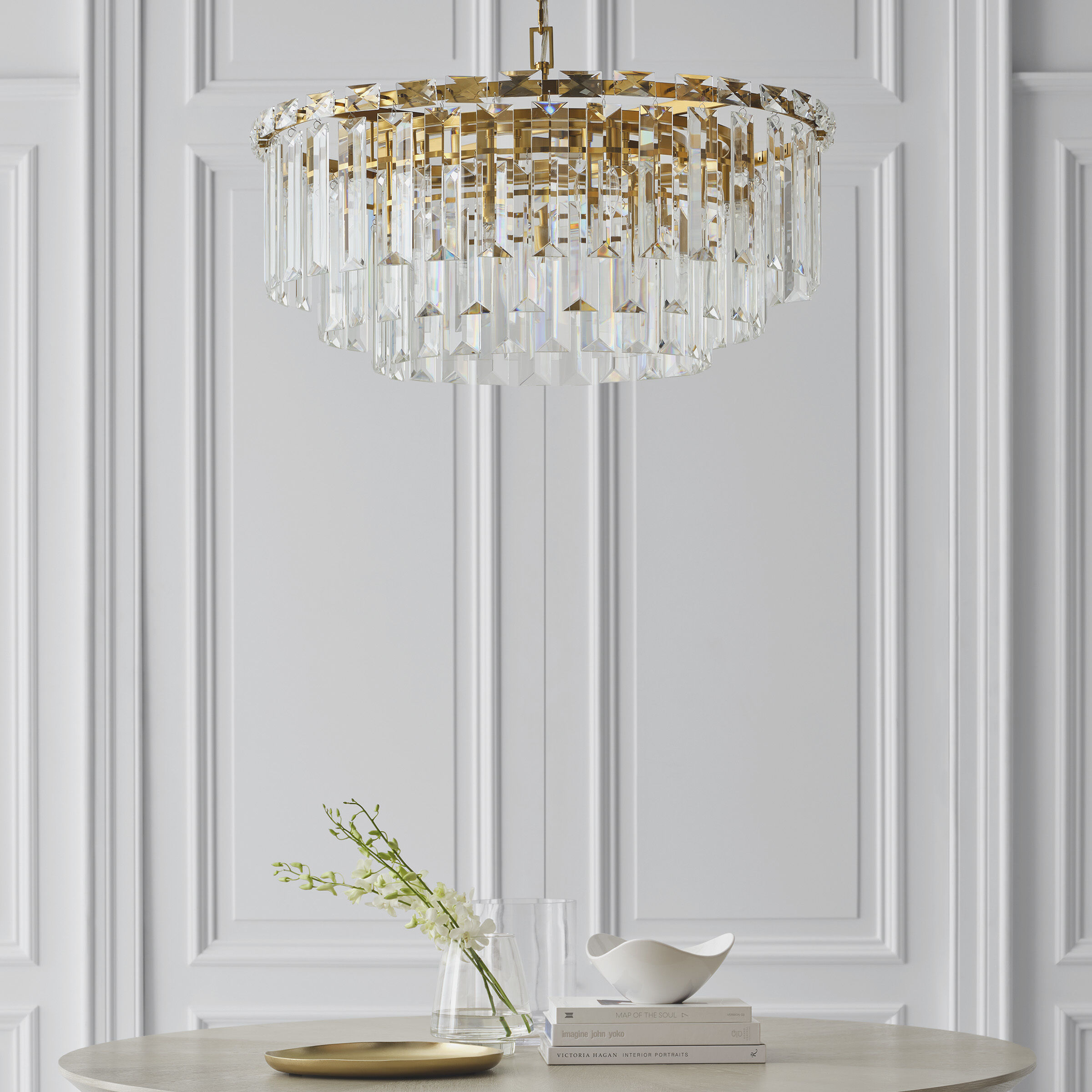 C&M by Chapman & Myers Arden 16 Light 32.88 inch Burnished Brass Chandelier Ceiling Light