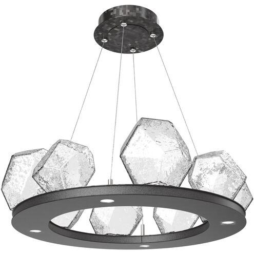 Gem LED 27.4 inch Graphite Chandelier Ceiling Light in Clear, 2700K LED, Ring