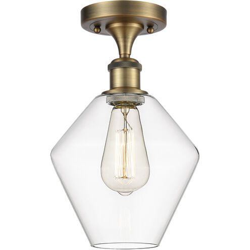 Ballston Cindyrella 1 Light 8 inch Brushed Brass Semi-Flush Mount Ceiling Light in Incandescent, Clear Glass