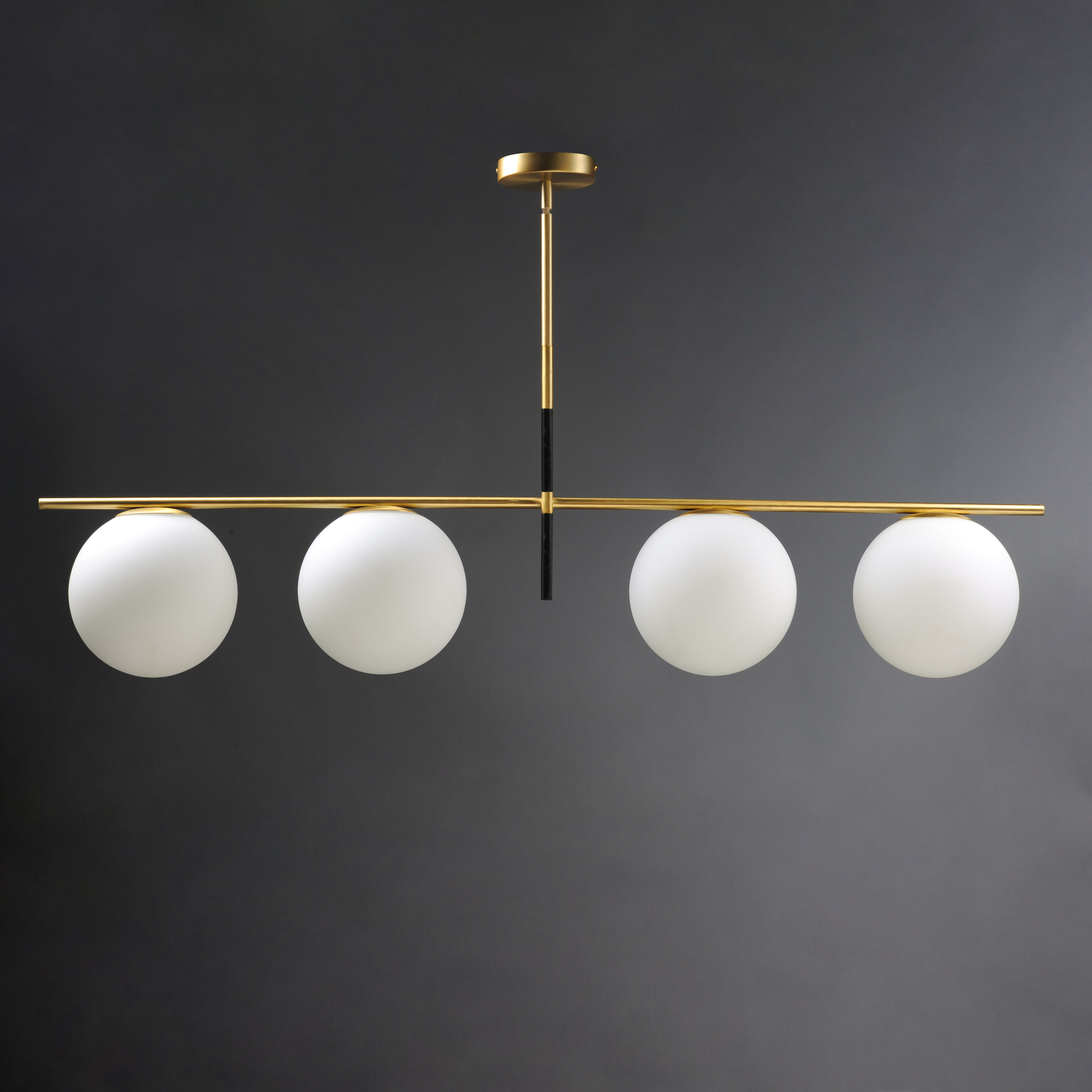 Vesper 4 Light 48 inch Satin Brass/Black Linear Pendant Ceiling Light