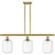 Ballston Preston Island Light Ceiling Light in Satin Gold, Clear Glass