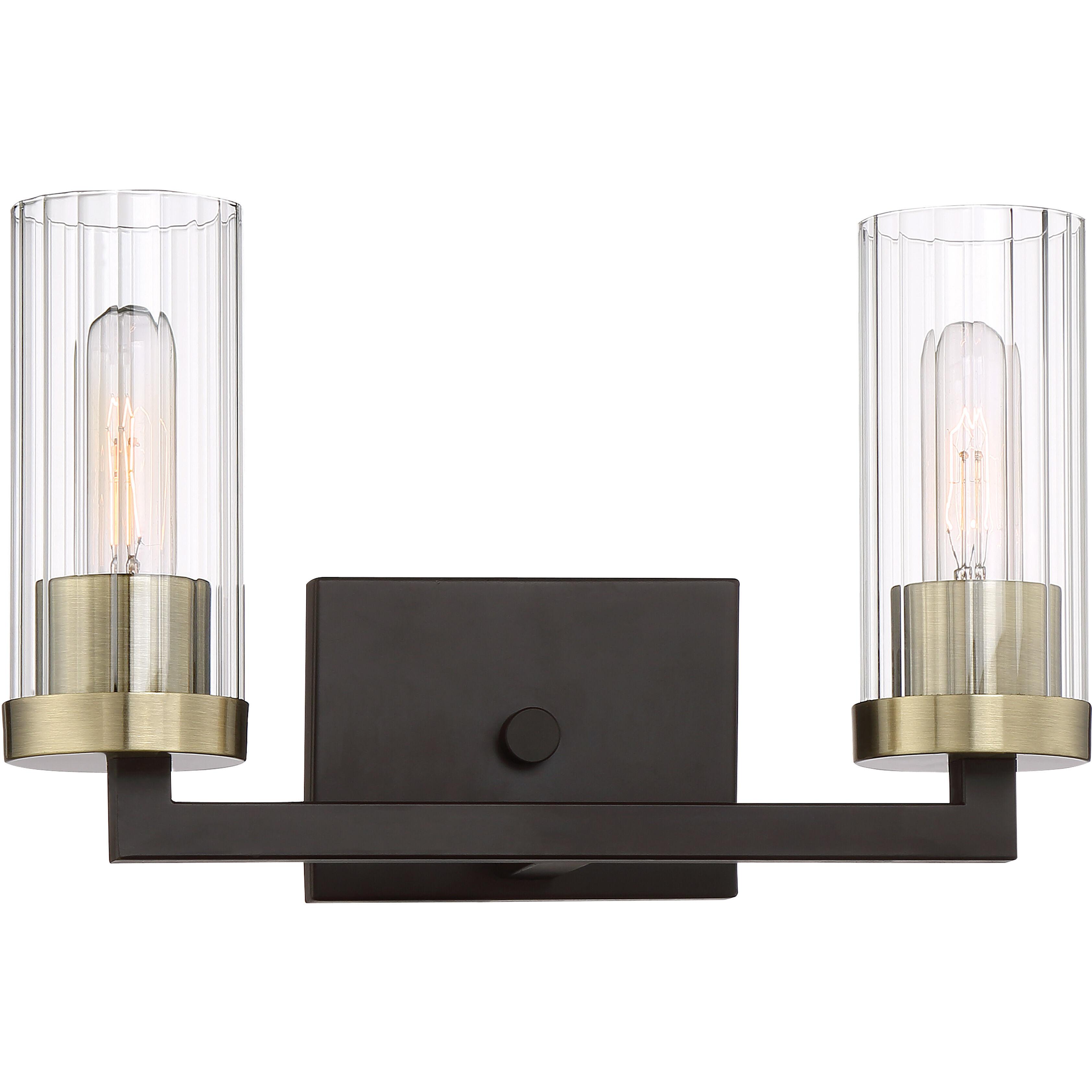 Ainsley Court 2 Light 15 inch Aged Kinston Bronze/Brushed Bath Light Wall Light