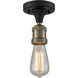 Franklin Restoration Bare Bulb LED 5 inch Black Antique Brass Semi-Flush Mount Ceiling Light, Franklin Restoration