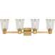 C&M by Chapman & Myers Alessa 4 Light 30.63 inch Burnished Brass Bath Vanity Wall Sconce Wall Light