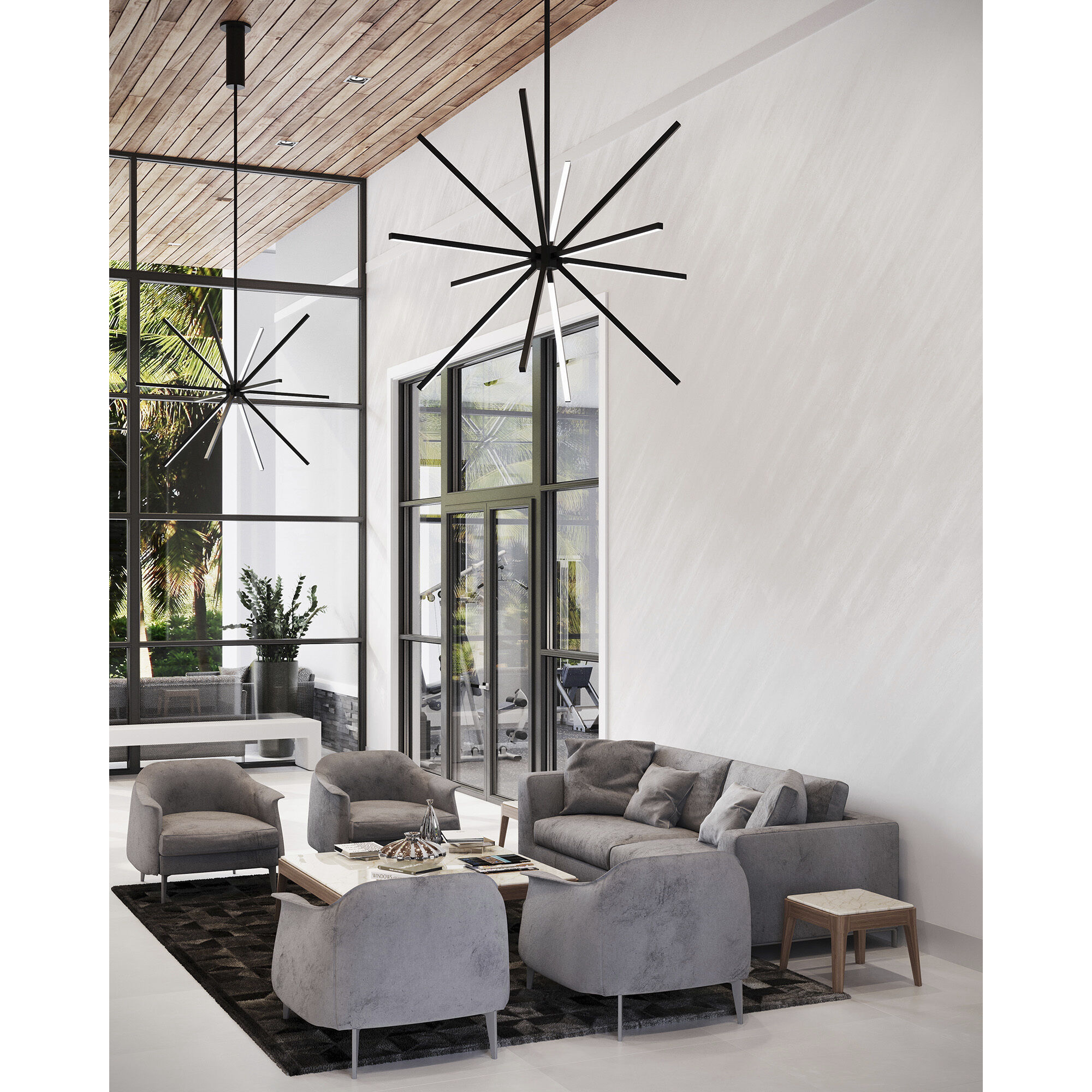 Sirius LED 46.13 inch Black Chandelier Ceiling Light