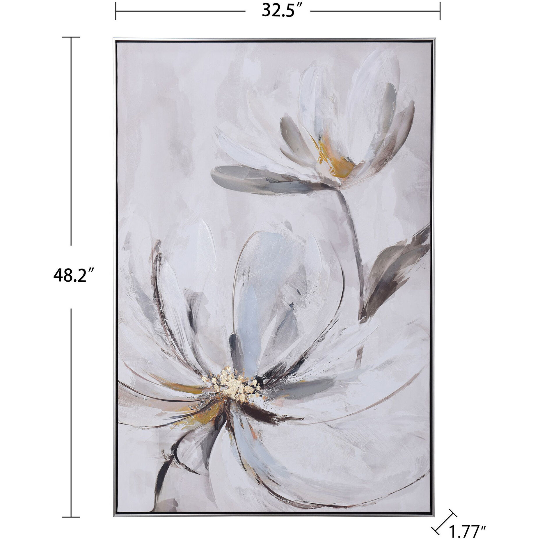 White Flowers White Wall Art