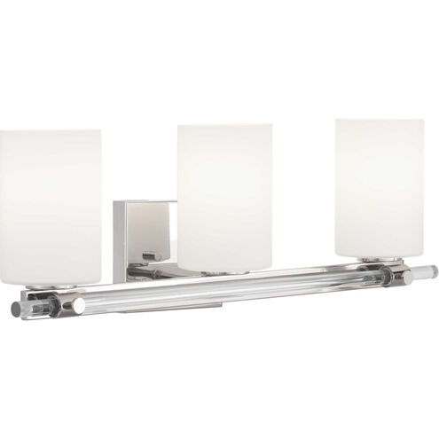 Lisbon 3 Light 24 inch Polished Nickel Bath Vanity Wall Light, Design Series