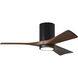 Atlas Irene-3HLK 42 inch Matte Black with Walnut Tone Blades Ceiling Mount Paddle Fan, Flush Mounted