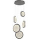 Iris LED 20 inch Graphite with Salt White Multi-Pendant Ceiling Light