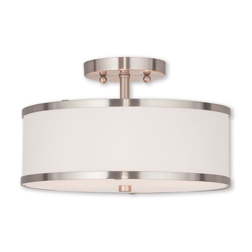 Park Ridge 2 Light 13 inch Brushed Nickel Semi-Flush Mount Ceiling Light