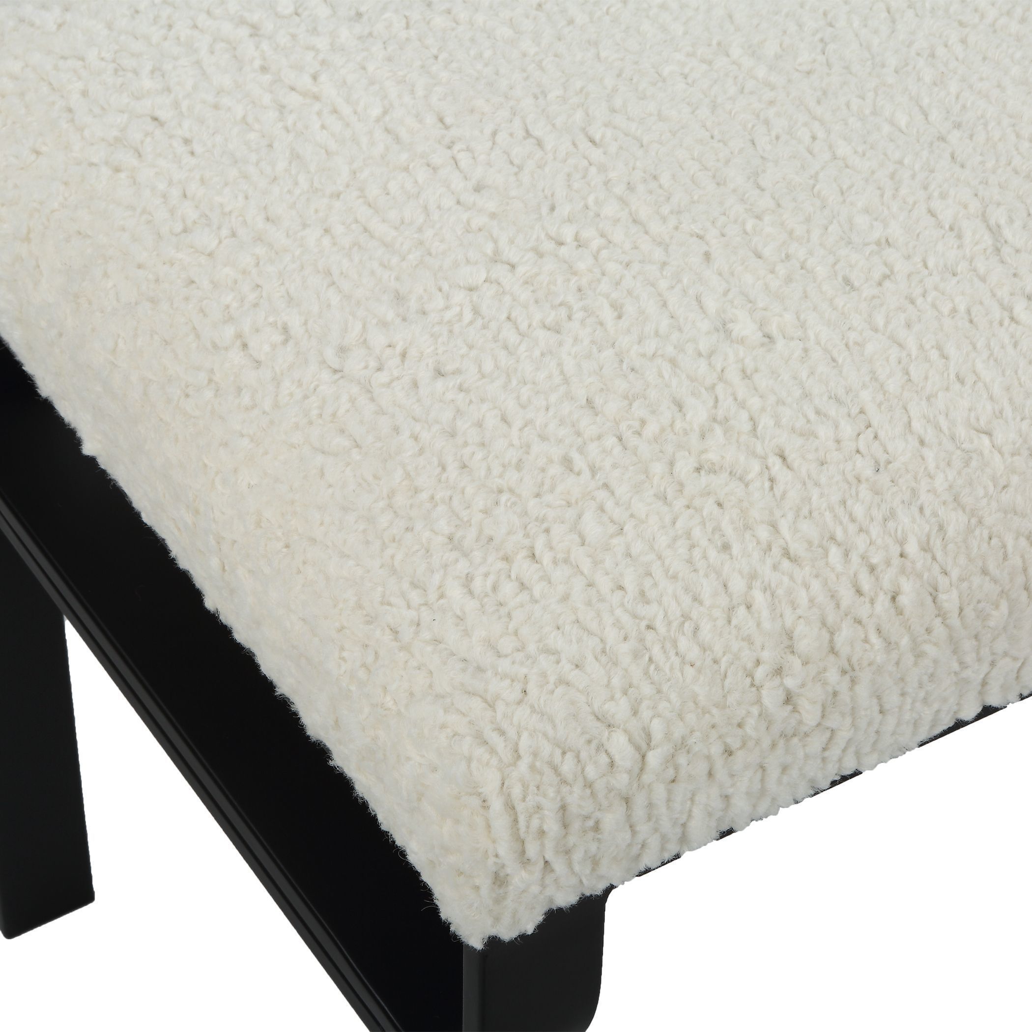 Diverge Black and White with White Faux Shearling Bench