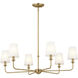 Pallas 6 Light 32.25 inch Brushed Natural Brass Chandelier Ceiling Light