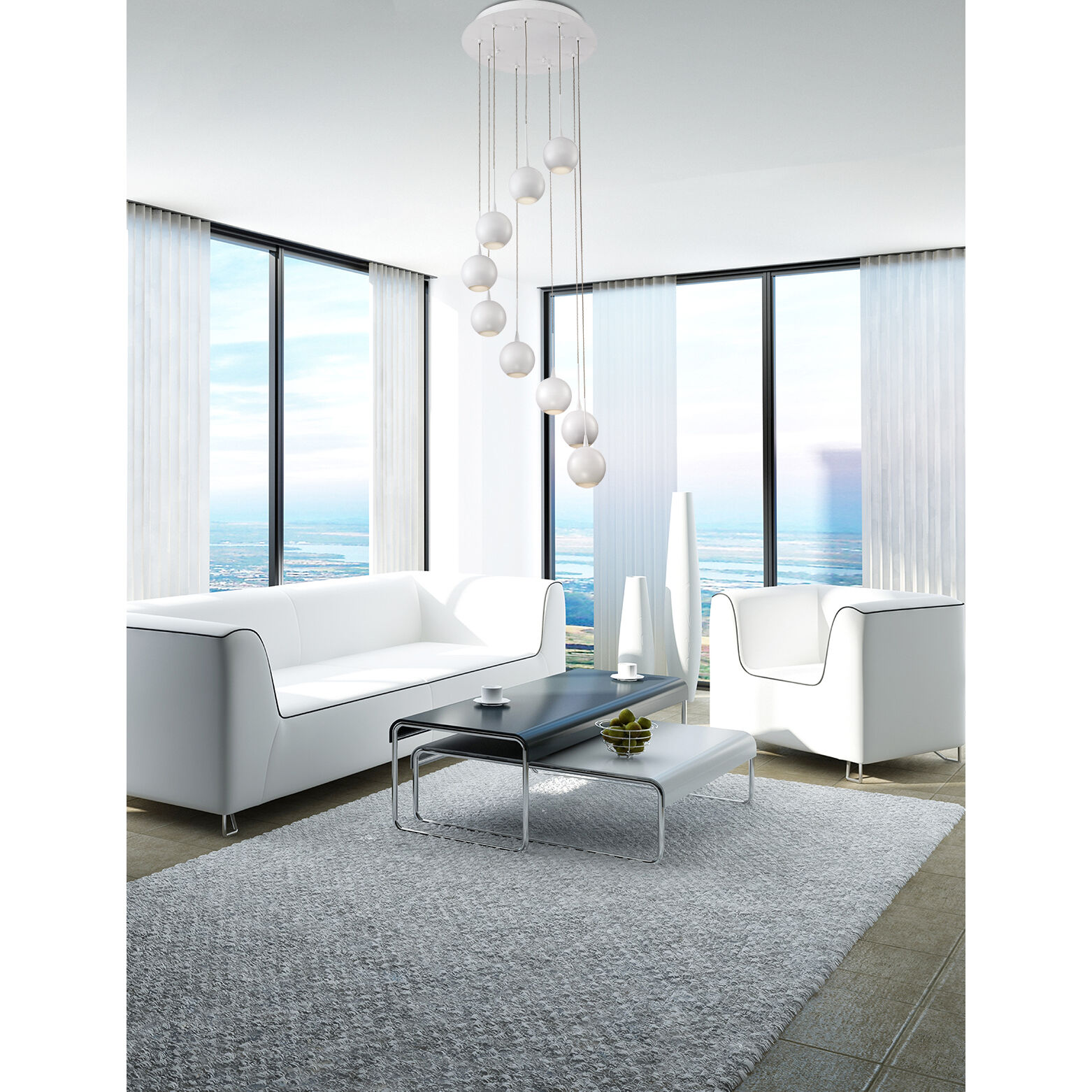 Patruno LED 19 inch Matte White Chandelier Ceiling Light