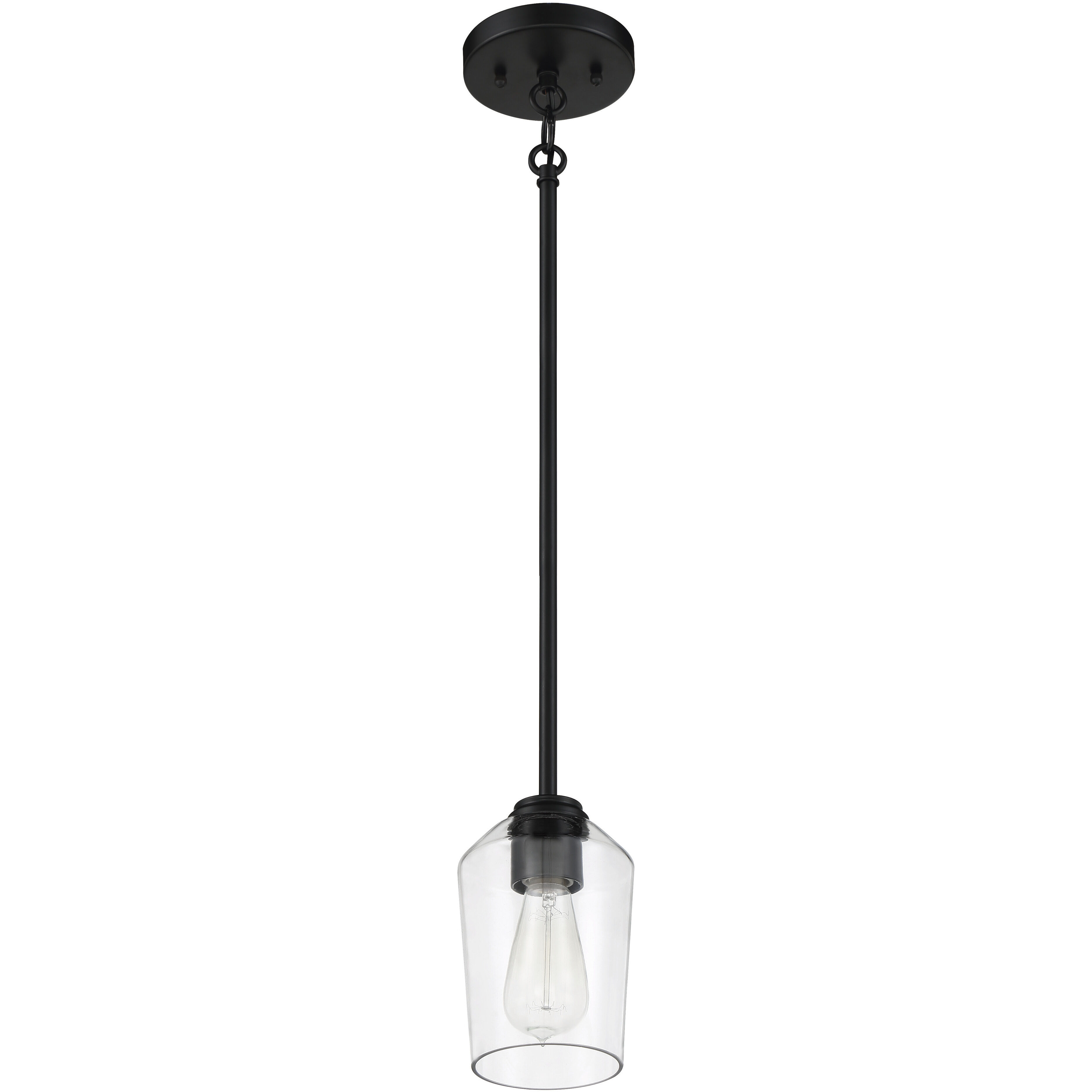 Shayna 1 Light 5.13 inch Flat Black Mini Pendant Ceiling Light