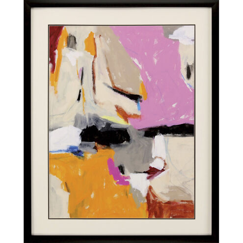 Bold Expression Pink and Beige and Black and Orange Framed Art