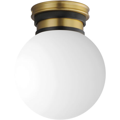 San Simeon LED 7.75 inch Black and Natural Aged Brass Semi-Flush Mount Ceiling Light