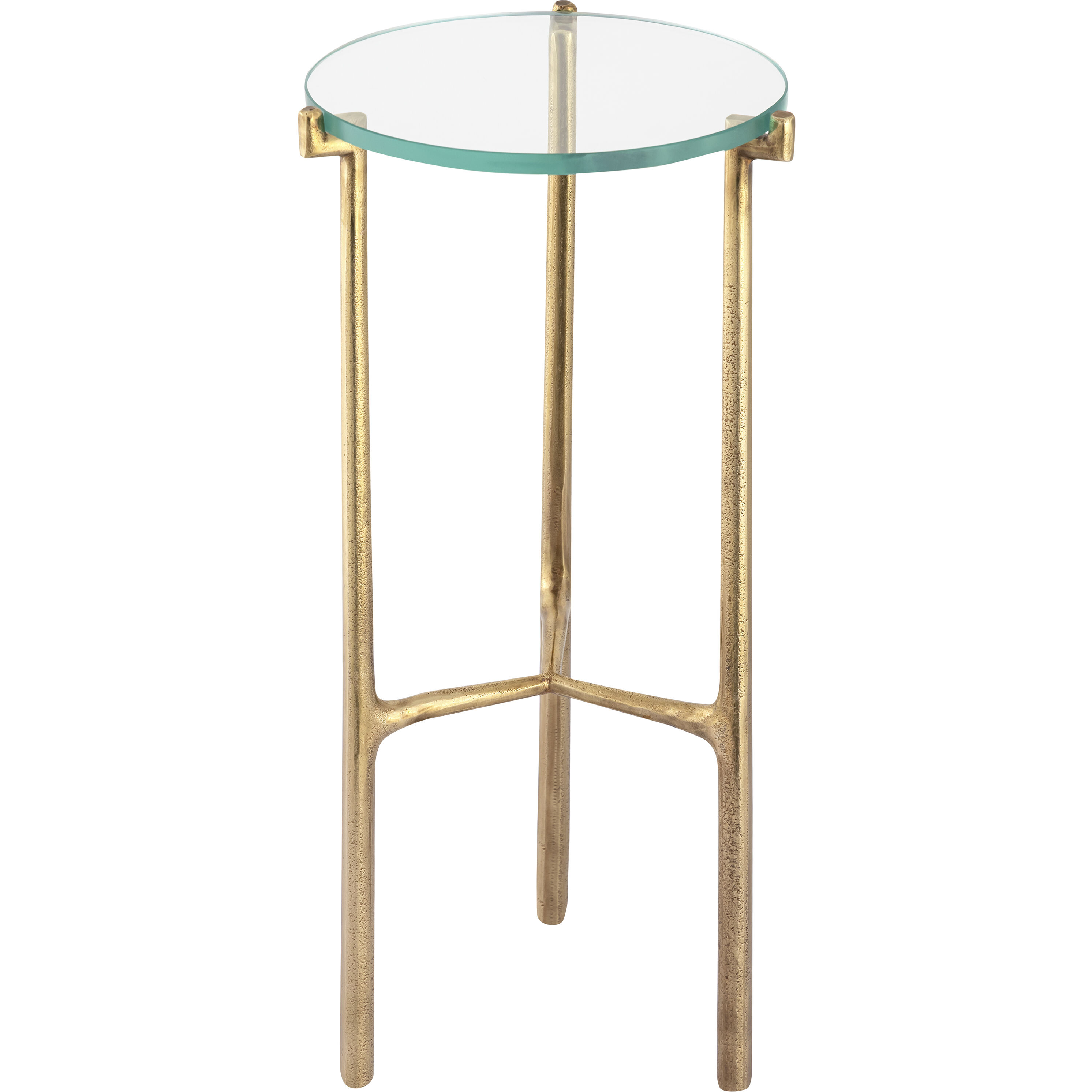 Bump Out 22.5 X 9.75 inch Aged Brass with Clear Accent Table