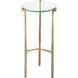 Bump Out 22.5 X 9.75 inch Aged Brass with Clear Accent Table