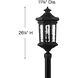 Estate Series Raley 4 Light 26.25 inch Museum Black Outdoor Post Mount Lantern in Non-LED, Clear Water