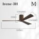 Atlas Irene-3H 60 inch Walnut Tone Flush Mount Paddle Fan, Flush Mounted